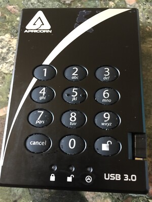 Apricorn Aegis Padlock A25-3PL256-1000 1 TB Hard drive. Encryption Ready!!