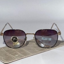 Black and Silver Metal Sunglasses Rounded Square UV400 NWT