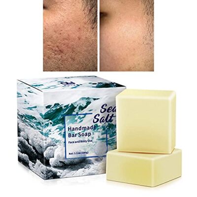ONIYEA 2 PK Sea Salt Soap 3.5 Oz Each Exfoliating Acne Deeply Clean Problem S...