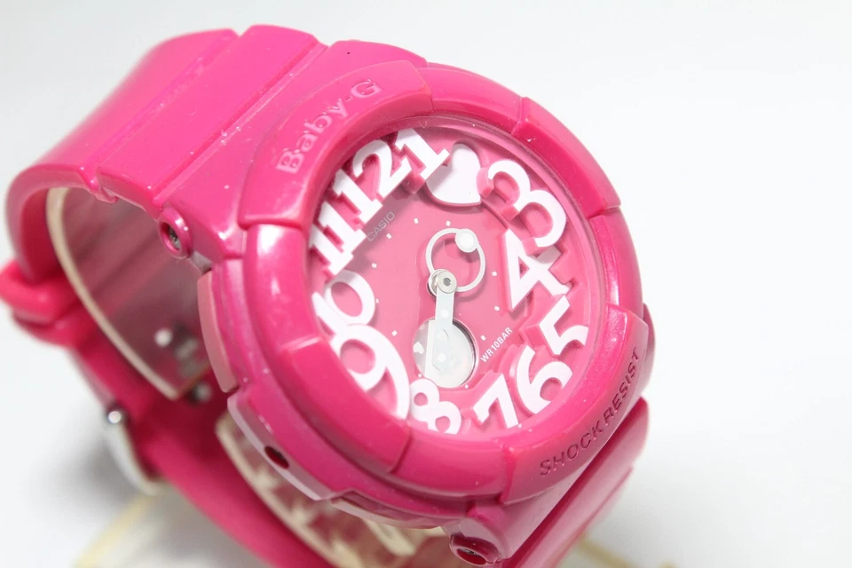 CASIO vintage baby g BGA-130 PINK Analog Digital Neon Dial Watch - Image 2 of 4