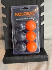 Brand New 2 Packs of 6 each Kolorae Black & Orange Ping Pong Balls