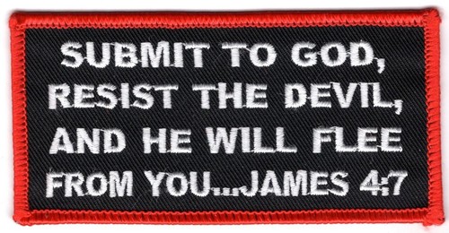 JAMES 4:7 CHRISTIAN RELIGIOUS BIKER IRON ON PATCH