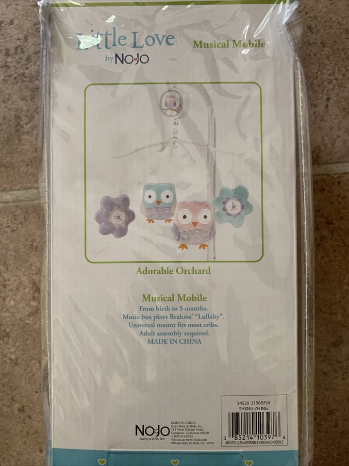 Little Love By NoJo “Adorable Orchard” Búho Musical Móvil Bebé Niña Guardería Foto 4 de 4