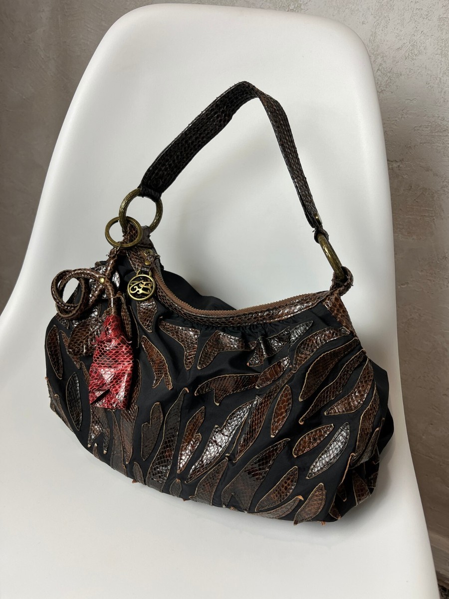 【archive】COBRA/leather shoulder bag(Y2K) ACUYE Women's Black Y2K Crescent Satchel Handbag, 28cm (L) x 12cm