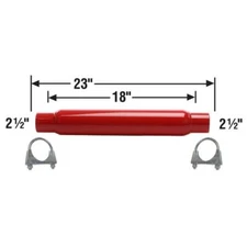 Cherry Bomb 87529CB Muffler 23 inch OAL, 18 in Body 2.5" Inlet  2.5" Outlet