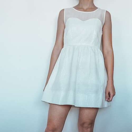 Vestito Zara taglia S Circa bianco effetto coccodrillo | eBay