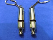 Anchor Whistle Cop Keyring Vinatge Lot of 2 Police Bobby Barrel with loud sound