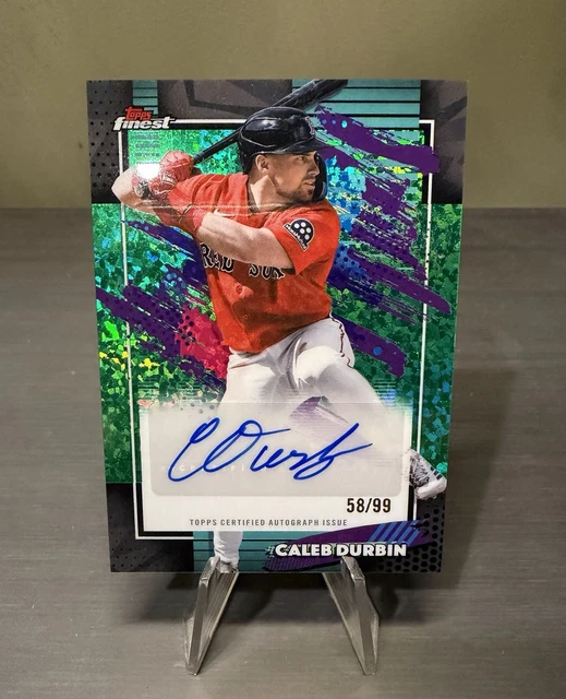 2026 Topps Finest #FMACDU Caleb Durbin Auto Green Mini-Diamond Refractor #'d /99