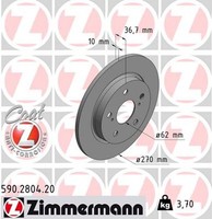 2X Bremsscheibe Coat Z Zimmermann 590.2804.20 FüR Toyota Auris Corolla NRE185_