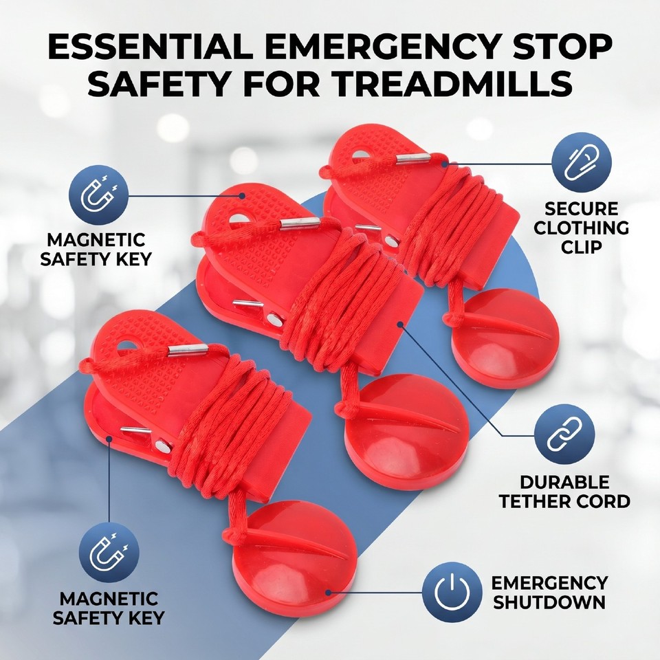 3Pcs Treadmill Magnetic Safety Key Running Machine Emergency Stop ...
