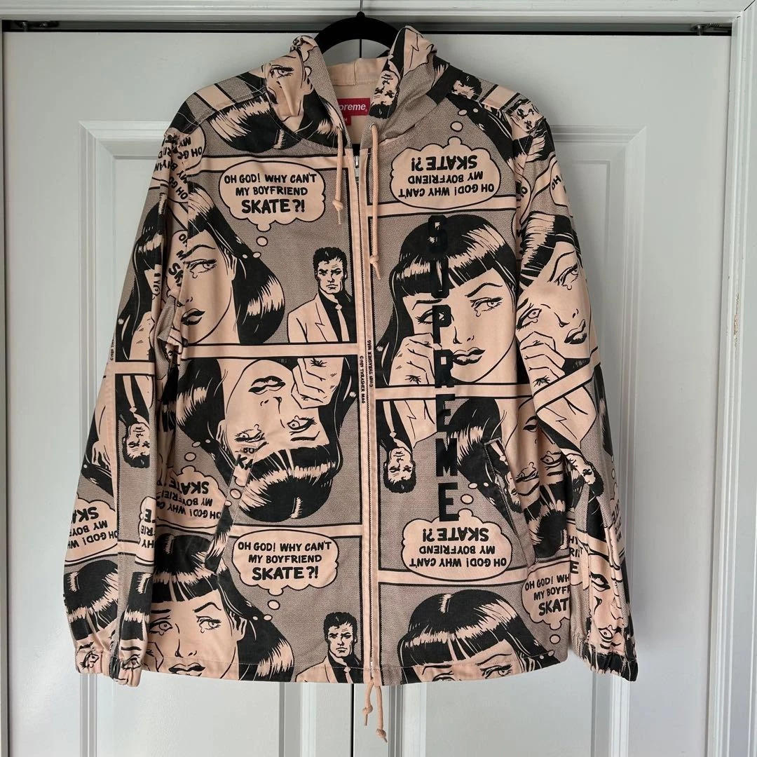 Felpa con cappuccio Supreme 17SS Thrasher stampa fumetto beige taglia M dal Giappone buone condizioni