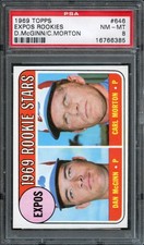 BB - 1969 - TOPPS - D.MCGINN/C.MORTON - #646 - EXPOS ROOKIES - PSA 8 (NM-MT)