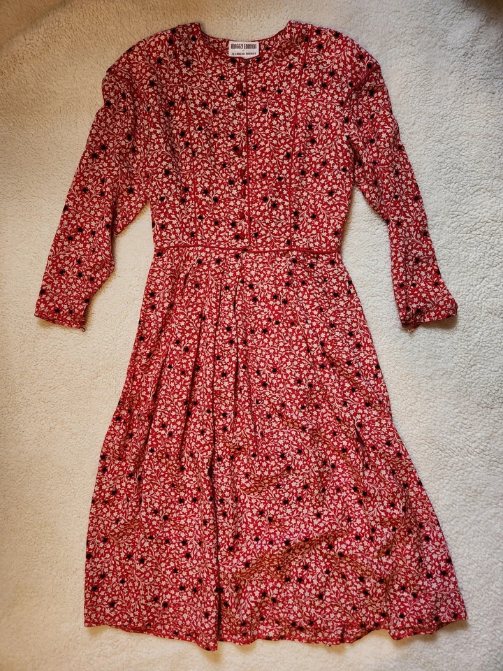 VTG Maggy London by Jeannene Booher Silk Front Button Floral Dress - Sz 10 - Image 2 of 4