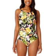 Hurley Women's XL Tropical Floral One-Piece Swimsuit With Cross Back A2530
