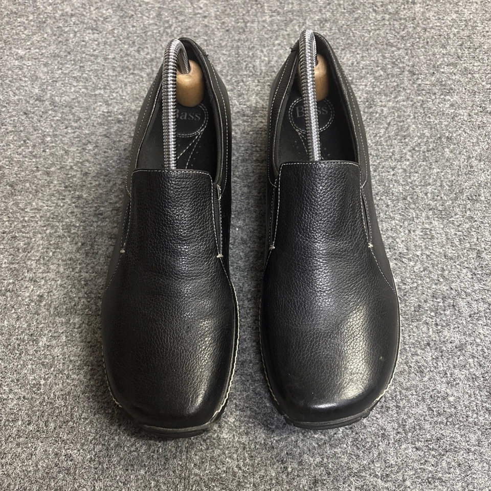 Mocasines Bass para mujer talla 9,5 M "DARCY" suela de goma de cuero negro Foto 2 de 4