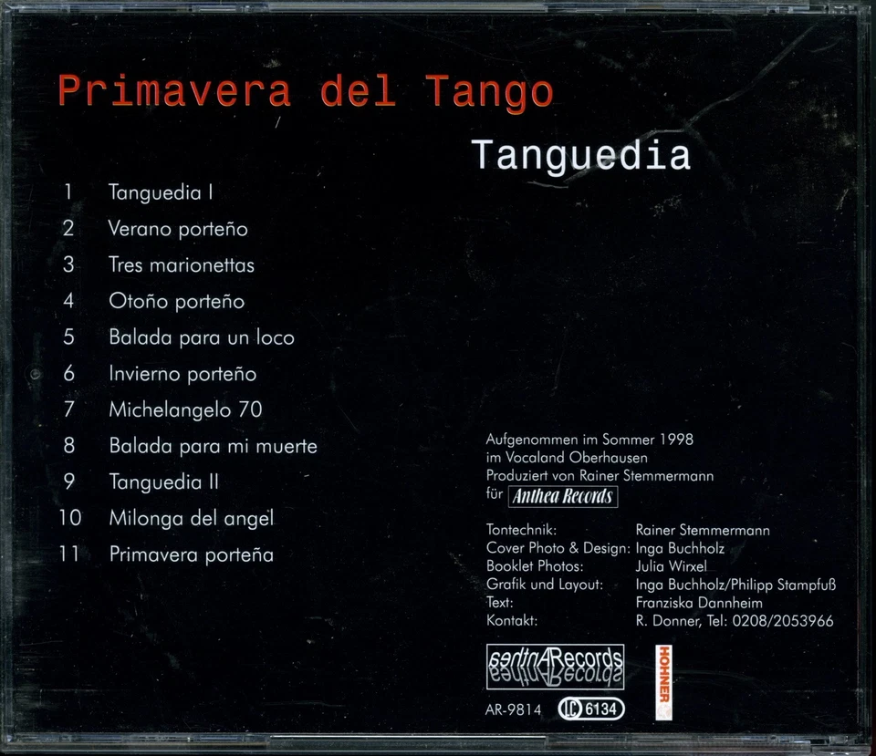 TANGUEDIA - ASTOR PIAZZOLLA - Primavera del Tango - CD [VG] Accordion - Image 2 of 3