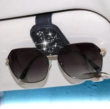 Holders for Car Sun Visor Glasses Clip with Drill, Bling Car Accessories for Wom