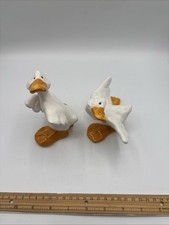 2 Cute Whimsical VTG Duck Ceramic Figurines.