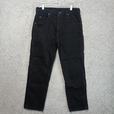 Wrangler Rugged Wear Jeans Mens 36x30 Black Straight Leg Denim Classic Pants