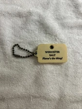 Vintage Keychain , Coin Holder, Ice Scraper Key Fob.  WORCESTER SALT