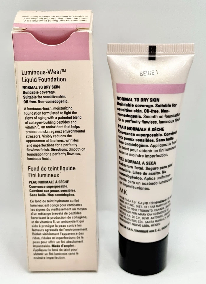 Mary Kay Timewise Luminous-Wear Liquid Foundation Beige 1 - 038704 Normal to Dry - Image 2 of 3