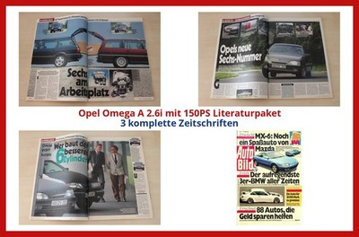 Opel Omega A 2.6i mit 150PS Literaturpaket - 3 komplette Zeitschriften
