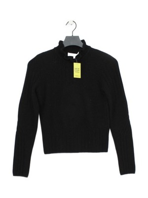 Ba&sh Damen Pullover XS schwarz Wolle mit Angora Stehkragen Pulli