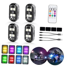 4-LED Wireless LED Strobe Lights with Remote Control, 4PCS High Brightness