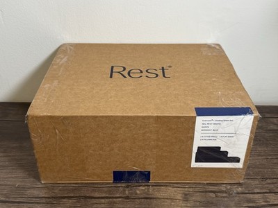 REST Evercool Cooling Sheet Set Queen Midnight Blue 4pc Open Box REST-ISS07Q
