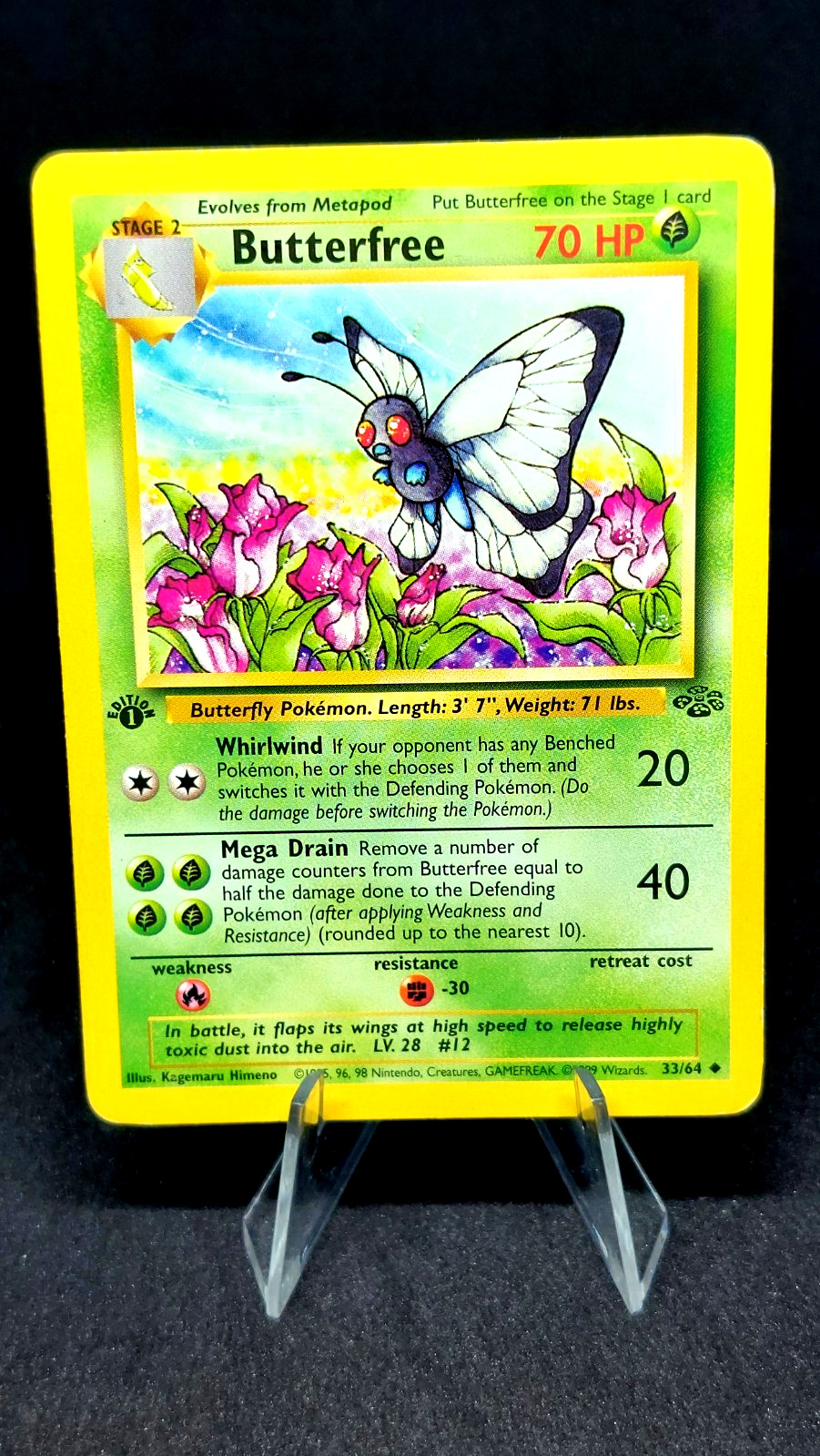 Pokemon Card - 1st Edition Butterfree (33/64) Jungle TCG 1999 ***EXC***