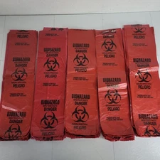 Tidi 8653 Infectious Waste Bag 7-10 Gallon 24"x24" Red Biohazard 150 Ct.