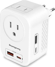 220V to 110V Voltage Converter US to Europe International Universal Travel...