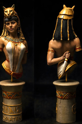 Egyptian Cat Goddess mold ,Resin, plaster, candle, soap mold 09-42