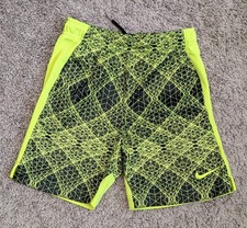 NIKE Boys Size 6 Athletic Shorts Neon Yellow