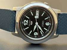 Vintage Seiko 5 Military Flieger 7s26-01R0 Black Dial 21 Jewels Day-Date  S-81