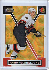 Anton Volchenkov 2002-03 Pacific Exclusive Rookie Gold Card #186. rookie card picture