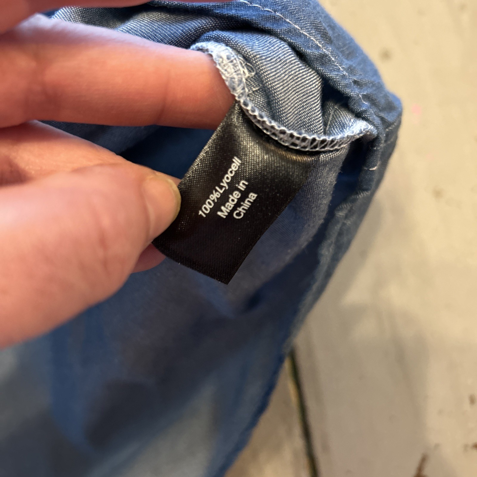 Lane Bryant Blue Patchwork Colorblock Chambray Bu… - image 6