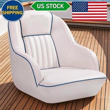 Captains Chair, Ergonomic High-Back Bucket Boat Seat, Marine Grade PVC Vinyl