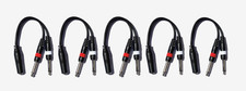 5 Pack 1/4" TRS Female to Dual 1/4" TS Male Y Splitter Audio Cable Adapter
