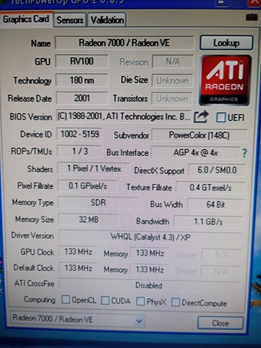 Mad Dog Ati Radeon 7000 agp 32mb DVI TV *Tested* - Picture 8 of 10