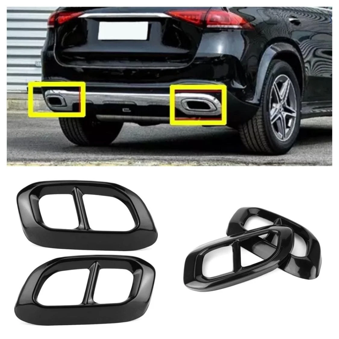 MAKAZHZZRM Emblème 3D ABS Chrome Noir Logo GLC63S AMG - Autocollant Coffre Voiture Mercedes Benz GLC 63 S, Badge Decal Résistant (Black Red)