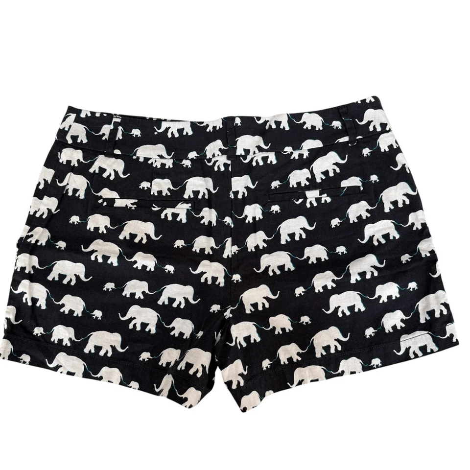Shorts femininos Ann Taylor Loft The Riviera mistura de linho estampa de elefante tamanho 8 - Imagem 3 de 4