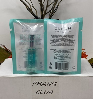 Clean Warm Cotton 2 x 0.17oz EDP Rollerball Floral Woody Musk Perfume for Women