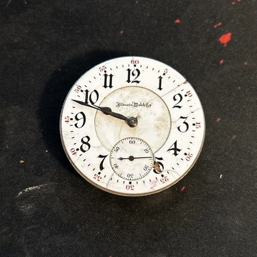 Antique Illinois Watch Co  Watch Face & Movement - Not working