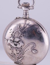 Antique Faberge Silver Ename Brooch Pocket Watch for Grand Duchess Elezabeth