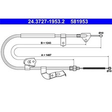 ATE Handbremsseil hinten links für Toyota Aygo