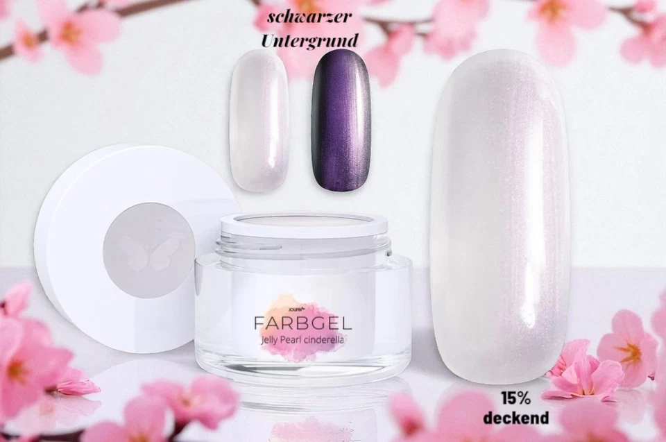Jolifin UV LED Farbgel Jelly Pearl cinderella Glas Look Perlmutt Rosa Mode 2025 - Bild 3 von 4