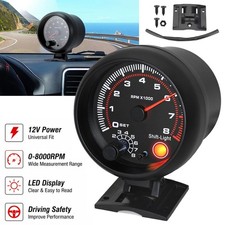 12v 3.75 Universal Car Tachometer Gauge Meter With Led Shift Light 0-8000rpm