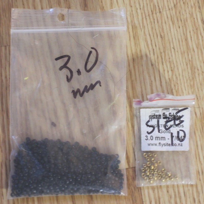 300 Tungsten Beads Size 3.0 Black Gold