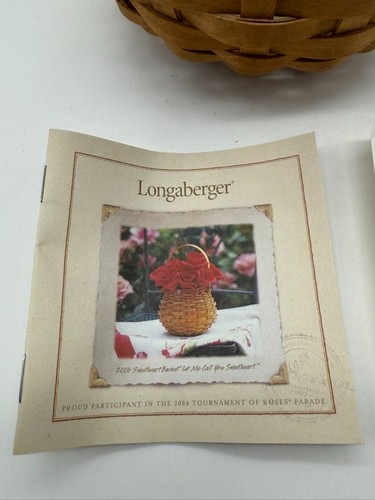 Vtg 2004 Longaberger Let Me Call You Sweetheart Basket with Protector - Picture 9 of 16